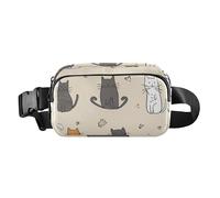 Carino cartone animato gattino carino borsa a tracolla marsupio per donne uomini piccola borsa da petto con cinghia regolabile per viaggi, corsa, escursionismo, Gattino simpatico cartone animato, 1