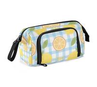 Carino Cartone Animato Giallo Limone matita poueses Grande Capacità Stand Up Astuccio Multifunzionale per le Donne Scuola Fornitura estuche de lapices para ninos