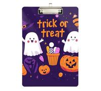Carino cartone animato Halloween viola metallo Appunti Cartella Acrilico Carino per Allenatori Medici Classroom Dimensioni 9 x 12
