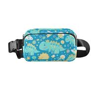 Carino cartone animato infantile blu Dino marsupio alla moda per donne uomini adolescenti mini borsa a tracolla con tracolla regolabile per lo shopping sport lavoro