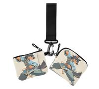 Carino cartone animato Kung Fu Dog Cool doppio portamonete porta carte di credito portafoglio grande capacità donna porta carte di credito portamonete con cerniera tasca portamonete per signora 2