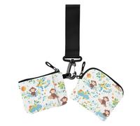 Carino Cartone Animato Scimmie Fresco Donne Casi di Carta Del Cambiamento Porta Cambiamento Dimensioni Compatte Portafoglio con Cinturino Da Polso per Sign, carino cartone animato scimmie, 1 size