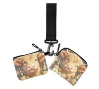 Carino Cartone Animato Scozia Mucca Portamonete Delle Donne Titolare Della Carta Della Carta Dell'Identità Grande Capacità Titolari di Carta Protettiva, carino, cartone animato, scozia, mucca, 1 size