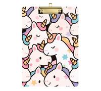 Carino Cartone animato Stella Unicorni Acrilico Assistente Sociale Appunti Lettera Standard Formato A4 Trasparente per Forniture di Classe per Insegnanti Oro Elementare 30,5 x 22,9 cm Tablas para