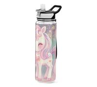 Carino cartone animato unicorno colorato scintille stelle progettato bottiglie d'acqua sport chiaro per diario portablravelling viaggio casa ufficio