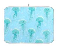 Carino Cartone Animato Verde Medusa Cucina controsoffitto Decor Piatto Stendino opaco Originale XL Doppio Piatto Stuoia di asciugatura 18 x 24