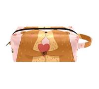 Carino Cartoon Abbracciare Capybaras in Love Women Cosmetic Bag Beauty Bag, Portatile Appeso Viaggio Toiletry Bag, Pelle Make Up Pouch Kids Pencil Case, Multicolore 02, 8.2x3.1x3.5 in/21x8x9 cm