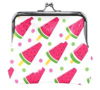 Carino Cartoon Anguria Rosso Bianco Coin Purse per le Donne in Pelle Carino Bacio Blocco Fibbia Carta Cambiare Borsa per la moneta