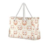 Carino Cartoon Animali Sandproof Sandproof Outdoor Tote con tasche laterali Borsa per la scuola per spiaggia e scuola e lavoro