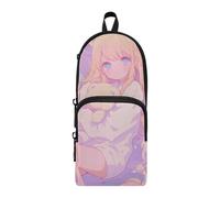 Carino Cartoon Anime Girl Nylon 3 Scomparti Matita Borsa Scuola Studio & Astuccio Multifunzionale Per Ragazze Cancelleria per Scuola Media
