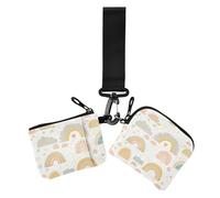 Carino Cartoon Arcobaleni Donne Cambiamento Portafoglio Custodie per Carte Piccolo Portatile Identità Card Protector con Cerniera Tasca per Monete per Signore 2 Pz, carino cartone animato arcobaleni