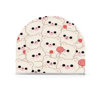Carino Cartoon Bear Candy Bianco Acrilico cena portatovaglioli per esterni, sala da pranzo freestanding nero tovagliolo dispenser arredamento casa per Picnic Bar Rustico