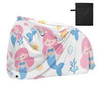 Carino Cartoon Blu Sirena Copertura Impermeabile per Bici con Fori di Bloccaggio Resistente ai raggi UV Indoor Outdoor Storage Esercizio Bike Copertura Adatto per la maggior parte delle protezioni