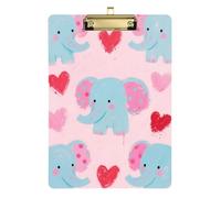 Carino Cartoon Blue Elephant A4 Appunti padfolio Donne Ufficio Forniture Appunti Trasparente per Pallavolo Baseball Allenatori Dimensioni 9 x 12