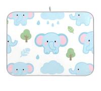 Carino Cartoon Blue Elephant Cucina stuoia per il contatore scolapiatti stuoia di essiccazione cucina stuoia grande 18 x 24