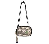 Carino Cartoon Bradipo Marrone Piccolo Nero Crossbody Borsa per le Donne Bellezza con Cinghia Regolabile Borse Laterali Passeggiare il cane bolso para mujer