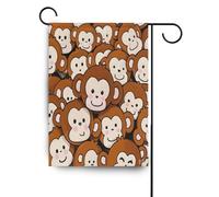 Carino Cartoon Brown Monkey piccole bandiere all'aperto decorativo Ringraziamento banner per la decorazione esterna 28x40 double sided