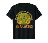 Carino Cartoon Cactus Be Strong Viole del Pensiero Pianta Divertente Maglietta