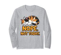 Carino Cartoon Calico Cat Sleeping Nope Not Today Maglia a Manica
