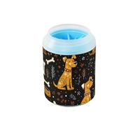 Carino Cartoon Cani Giocosi Giallo Nero Portatile Paw Cleaner Cup Morbido Silicone Spazzola Animali Forniture e Accessori per Piccole Medie Grandi Razze Cani/Gatti