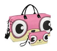 Carino Cartoon Cat Face Giallo Viola Decorativo Carry On Personal Item Bag Gym Carry on Borse da viaggio con Cinghia Regolabile per Escursioni Multifunzionale bolso de Mano para viajar en Avion
