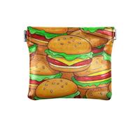 Carino Cartoon Cibo Burger Piccolo Portamonete In Pelle Impermeabile Casi di Carta Portamonete Organizzatori, Carino cartone animato cibo hamburg, 1 size, Stampa artistica