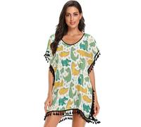 Carino Cartoon coccodrillo coccodrillo donne costumi da bagno copricostumi da bagno copre costume da bagno copricostume da bagno abito allentato nappa, Coccodrillo a forma di coccodrillo, Medium