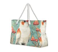 Carino Cartoon Cockatiel Fungo Sandproof Donne Tote Borse con Tasche Laterali Borsa Con Cerniera per Piscina Palestra Drogheria Viaggi
