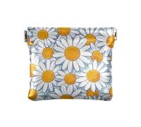 Carino Cartoon Daisy Flower Donne PU Cuoio Portamonete Portatile Mini Makeup Bag per Donna, Simpatico fiore margherita del fumetto, 1 size, Stampa artistica