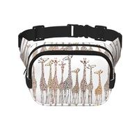 Carino Cartoon Divertente Giraffe Stampa Marsupio Quadrato Allenamento Escursionismo Corsa Viaggi Palestra Bella Cerniera Moda