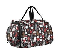 Carino Cartoon Dogs Christmas Duffel Borse da palestra con scomparto per scarpe multifunzionale Weekend Pernottamento Carry on Bag per viaggi, nuoto, danza, balletto bolsas de viaje