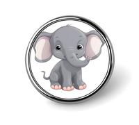 Carino Cartoon Elefante Rotondo Distintivo Sveglio Smalto Spilla Spilla Spilla Personalizzata Abbigliamento Decorazione Unisex Badge Holder Cappelli Borse Camicie Decor