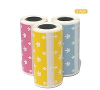 Carino Cartoon Etichette Termiche Dirette Rotolo Adesivo Adesivo Stampa Trasparente per A6 Pocket BT Stampante 3 Rotoli