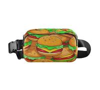 Carino Cartoon Food Hamburger Trendy Marsupio per donne e uomini Piccolo Marsupio con Cinghia Regolabile per Ciclismo Escursionismo Palestra, Carino cartone animato cibo hamburg, 1 size