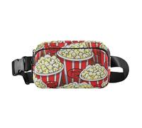 Carino Cartoon Food Popcorn Borsa a tracolla alla moda per uomo donna piccolo croose borsa corpo con tracolla regolabile per viaggi vacanze corsa, Popcorn cibo carino cartone animato, 1 size
