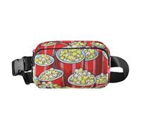 Carino Cartoon Food Popcorn elegante marsupio a tracolla per uomo donna grande capacità cerniera marsupio con tracolla regolabile per viaggi, shopping, corsa, Popcorn cibo carino cartone animato, 1
