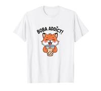 Carino Cartoon Fox, Boba Addict! Maglietta