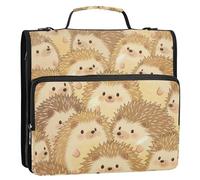 Carino Cartoon Hedgehog Beige 1.5 Pollice 3 Anelli Raccoglitore Organizzatore con Cinghia Impermeabile Scuola Raccoglitori Organizzatore per la Scuola Paquete de gestión de documentos