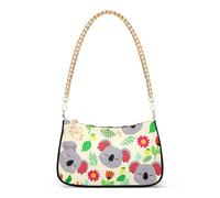 Carino Cartoon Koala Beige Una Spalla Borse per Le Donne Luna Borsa Hobo Borse Catena Cinghia Del Telefono Della Chiusura Lampo Borsa