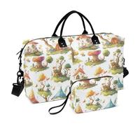 Carino Cartoon Little Cottages Decorative Pernottamento Weekender Borse Da Viaggio Tote Gym Bag con Cinghia Regolabile per Viaggi Impermeabile bolso de Mano para viajar en Avion
