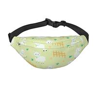 Carino Cartoon Pecora Modello Marsupio Regolabile Casual Marsupio Pack Escursionismo Cintura Marsupio, Nero , Taglia unica, Cintura per soldi