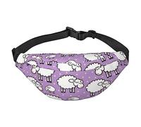 Carino Cartoon Pecora Modello Marsupio Regolabile Casual Marsupio Pack Escursionismo Cintura Marsupio, Nero , Taglia unica, Cintura per soldi