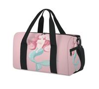 Carino Cartoon Sirena Sport Duffel Borse per Bambini Ragazze Ragazzi Donne Uomini Pernottamento Weekender Borsa Da Viaggio Tote Carry Palestra Casual Duffel Borse