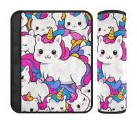Carino Cartoon Unicorni Arcobaleno 2 pz seggiolino auto Cintura di Copertura pad Stop cintura di sicurezza Taglio in Collo per il Camion funda para cinturón de carro