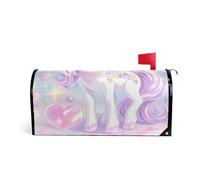 Carino Cartoon unicorni Glitter Cuori Decorativi Casella Postale copre magnetico per l'inverno carino halloween mailbox copre dimensioni standard copertura para buzon