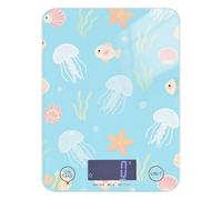 Carino Cartoon White Meduse Pesce Bakers Food Scale mini 12 lb/1 oz, 5kg/5g Display LCD Bilancia digitale con 4 Unità per Spezie Keto Sapone Fare peso Digital para comida