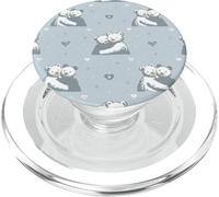 Carino che abbracciano gli orsi senza cuciture modello blu animali con cuori PopSockets PopGrip per MagSafe