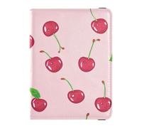 Carino Cherry Pattern Titolari di Passaporto Titolari Della Carta di Vaccino Della Copertura Combo Carino Passaporto, Simpatico motivo ciliegia, 1 size
