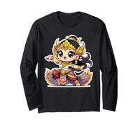 Carino Chibi Cambogiano Khmer Apsara Ballerino Arte Maglia a Manica