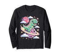 Carino Chibi Dinosauro su Una Cometa Kawaii Goth Maglia a Manica